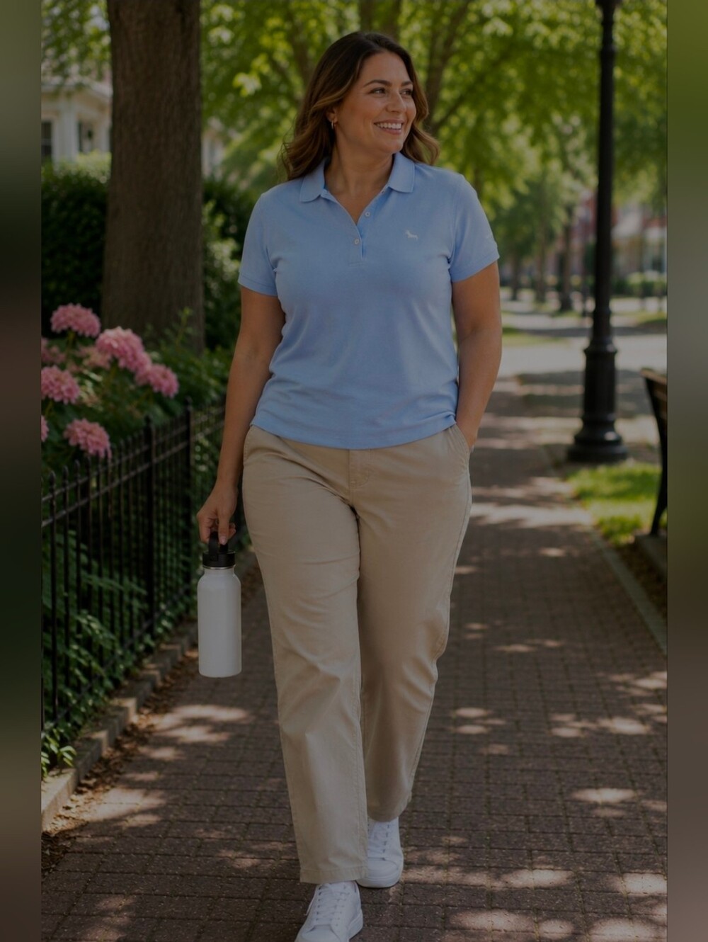 Classic Light Blue Polo Top for Women
